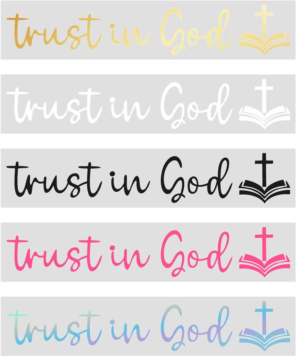 Dailygoods- Achteruitkijkspiegel Sticker - 5 Stuks - Vinyl - Auto Decoratie - Christelijke Accessoires - Afmetingen 11,5x2,8cm - Autosticker
