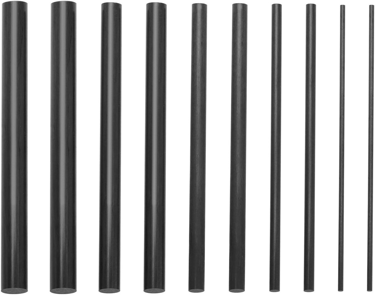 Dailygoods- Hengel Reparatieset - 10-delige Set - Koolstofvezel - Maten 2/4/6/8/10 mm - Lichtgewicht - Schokbestendig Reparatiegereedschap
