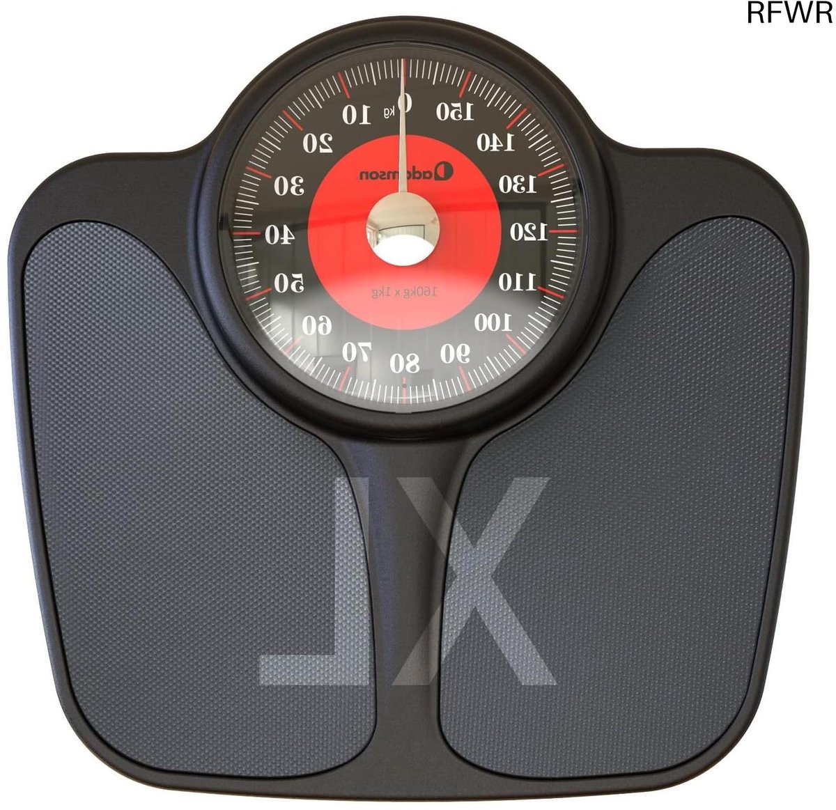 Lichaamsweegschaal - Analoge weegschaal - Gewicht monitoren - Geen batterijen nodig - 36 x 35 cm - Zwart