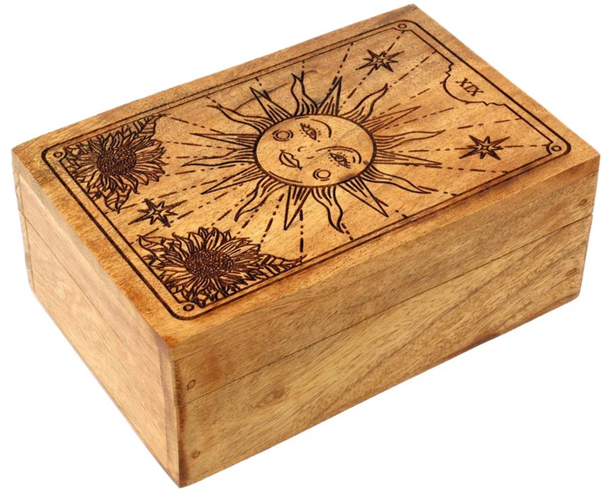 Tarotdoos de Zon Acaciahout