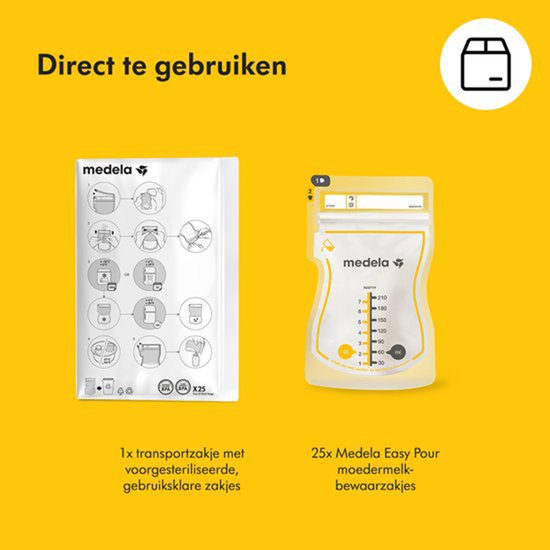 Medela Moedermelk Bewaarzakjes – 50 stuks – Lekvrij – Met Dubbele Sluiting en Schenktuit – BPA‑vrij en recyclebaar