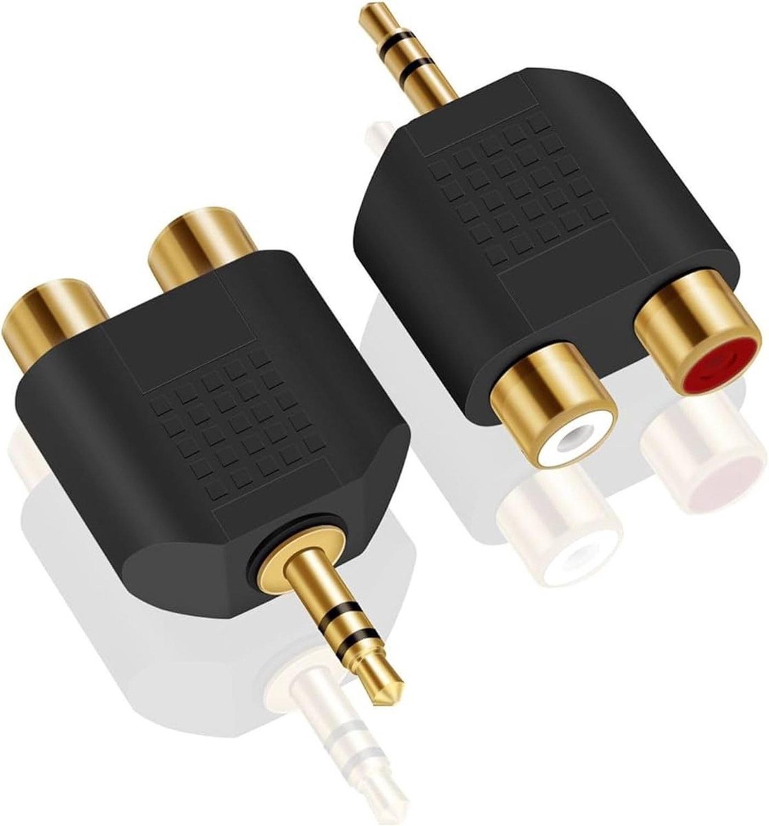 Audio Splitter Adapter - 3.5mm naar RCA - Muziek Streamen - Anti-interferentie Ontwerp - Compact Formaat - Zwart