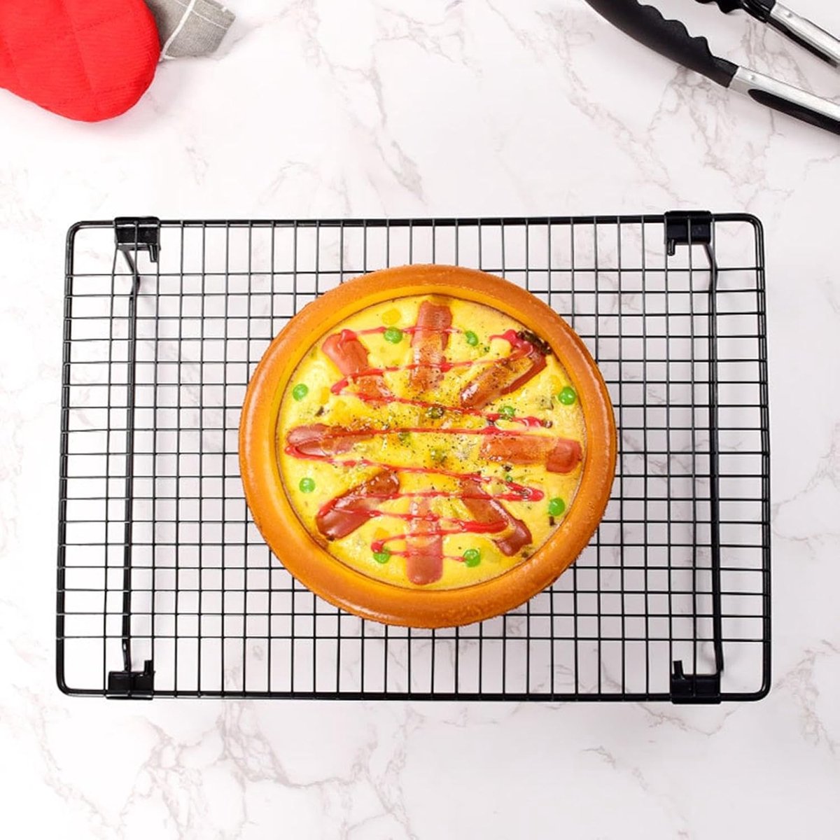 Stevig koelrek - Bakrek - Koekjes bakken - Antiaanbaklaag - 34x24x5.7 cm - Zwart