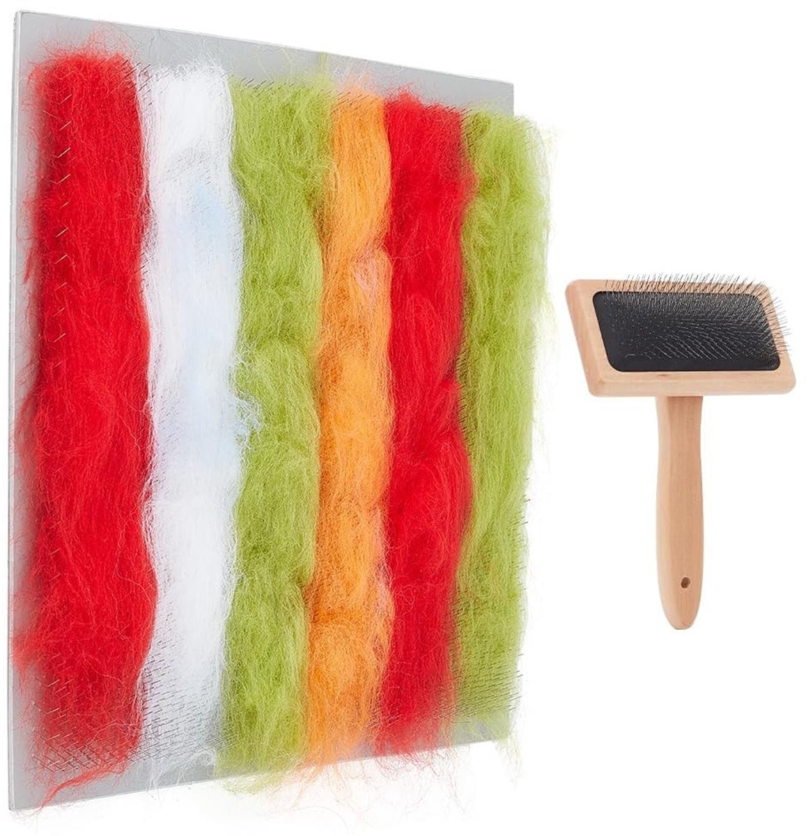 Dailygoods- Mengbord 252x252 mm - Rubber/Gaas - Wolborstel - Viltnaalden - Vilten Prikbord - Knutselgereedschap