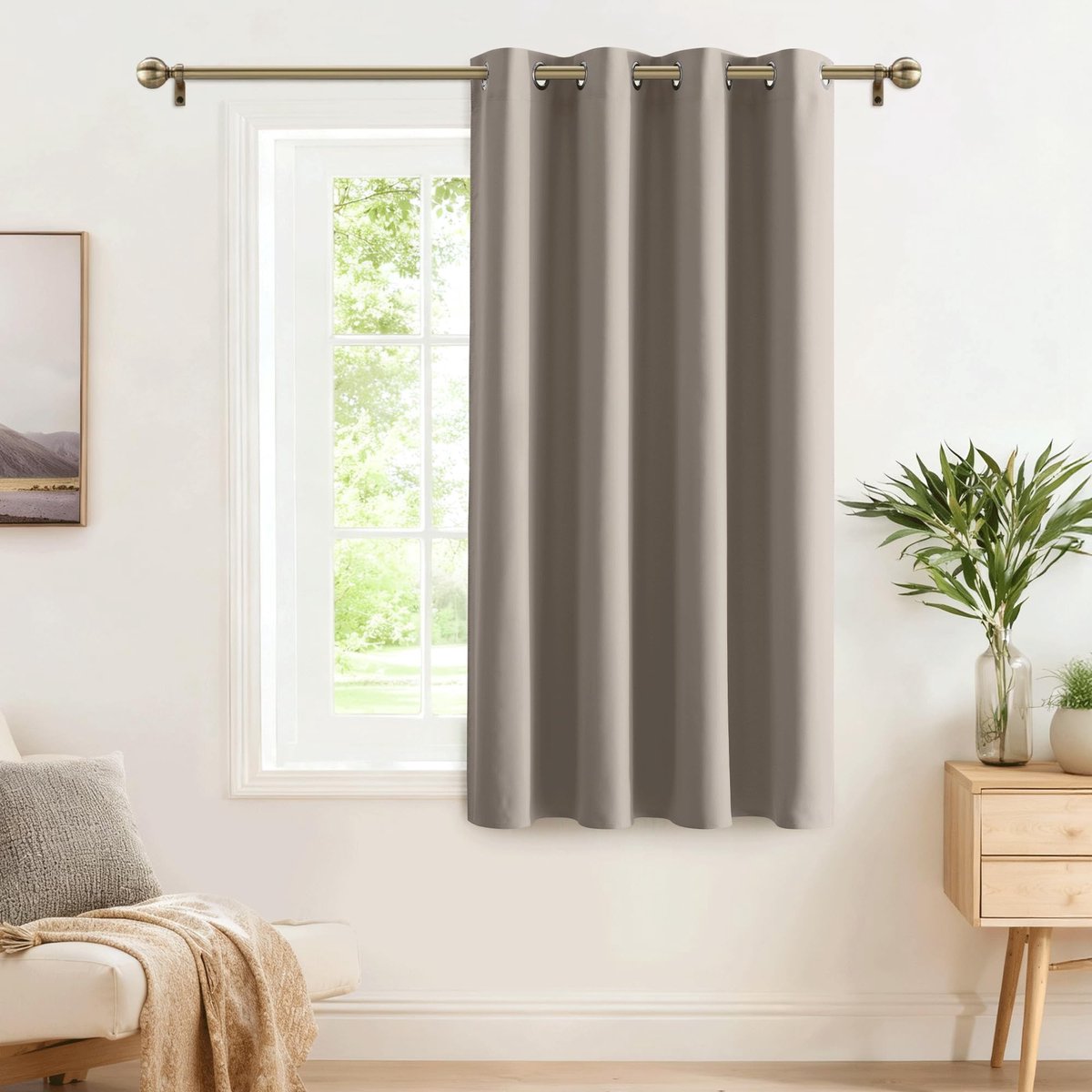 Dailygoods- Verduisterend Gordijn Thermo - Korte Gordijnen - Ooggordijnen - 132 cm Breedte - 158 cm Hoogte - Blokkeert 50-95% Licht