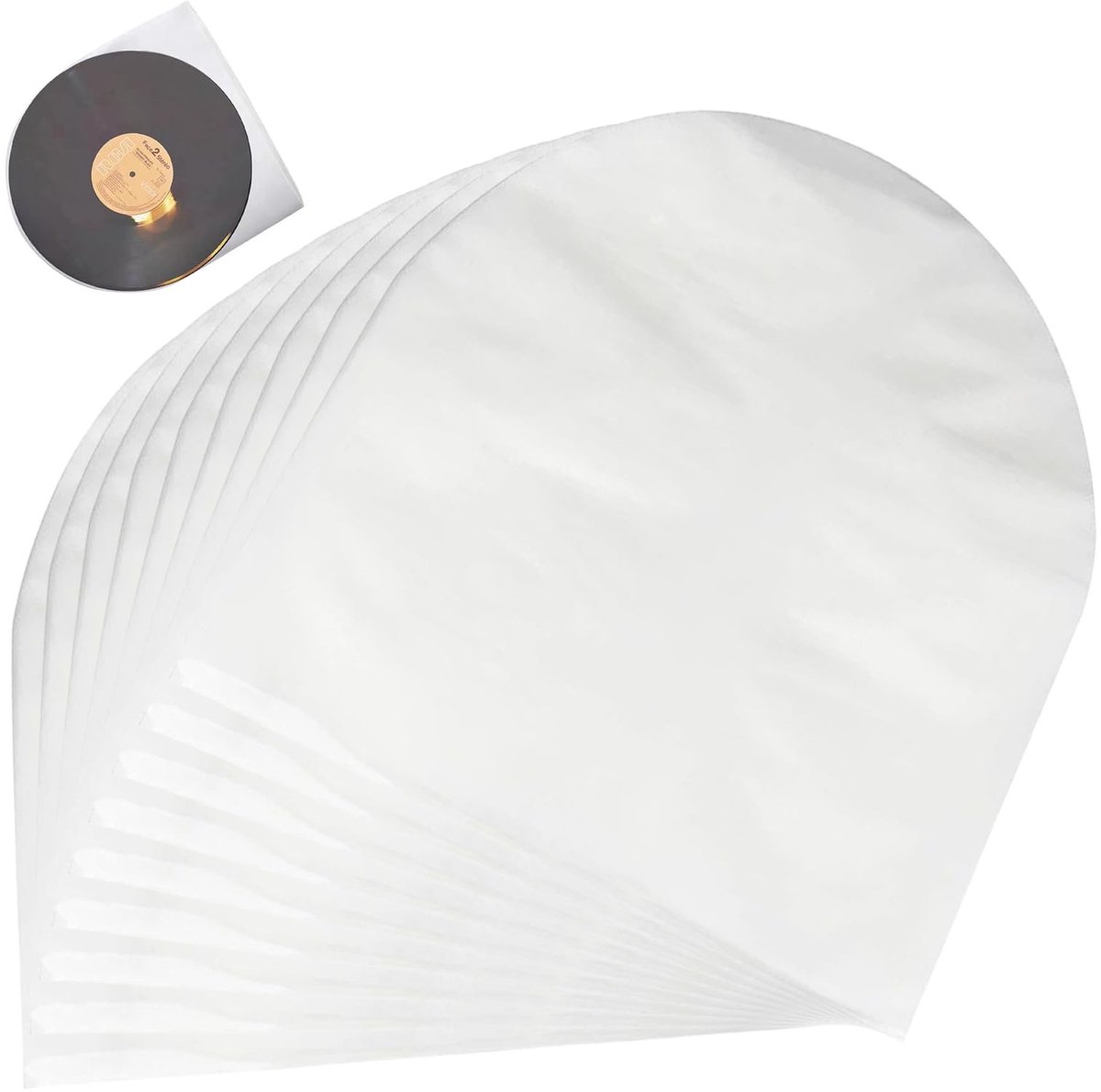 Dailygoods- Grammofoonplaten Hoezen 100 Stuks - Antistatische Hoezen - Transparante Vinyl Binnenhoezen - 30,5 cm - Lichtgewicht - Voor Opbergen van CD's - Platenhoezen
