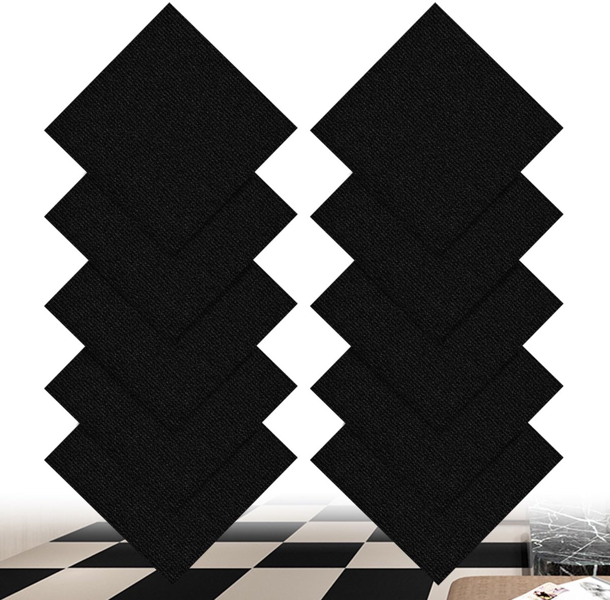 Dailygoods- Tapijttegels 10 stuks 30 x 30 cm - Zelfklevend - Naaldvilt - Antislip - Vloerbedekking - Innovatieve oplossing
