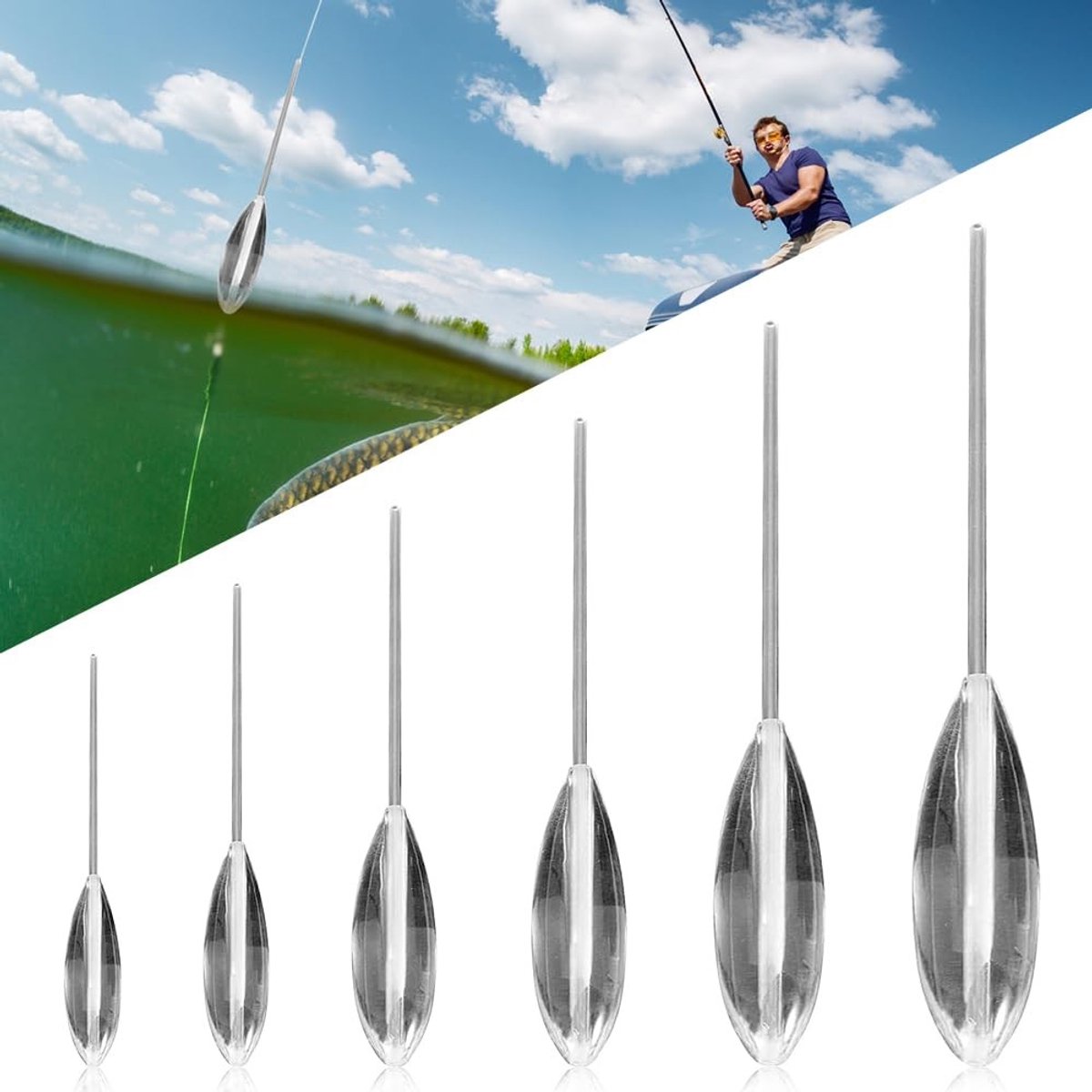 Dailygoods- Trout Sinking Set 6 Stuks - 8g/25g Gewichten - Sbirolino - Vissen op Forel - Antislip Beweging - Ideaal voor Aas en Lepels - Forelvissen