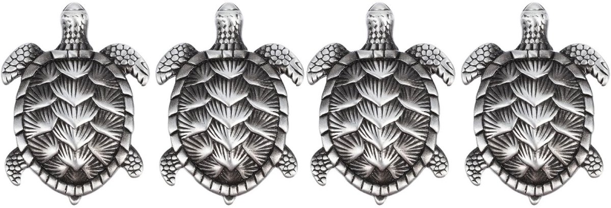 Dailygoods- Garderobenknoppen 4 Stuks - Schildpad Motief - Deurknoppen voor Kasten - Zinklegering - Duurzaam - Geschikt voor Familiegebruik