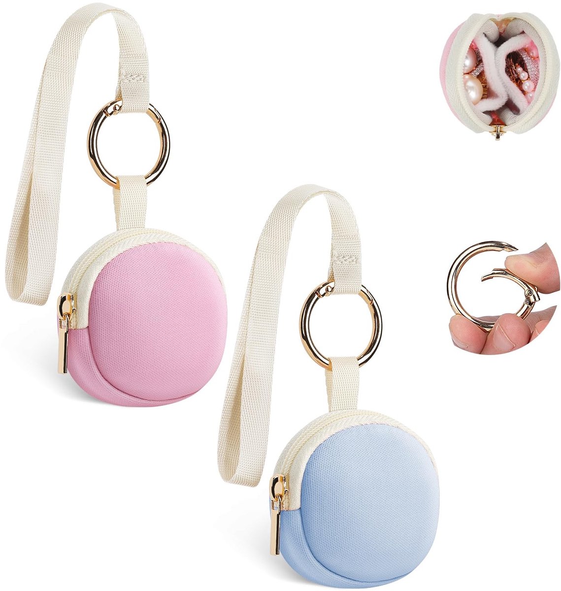 Dailygoods- Sieradenbox Elegante Reisopbergdoos - Juwelenkistje - Oorbellen/Armbanden/Ringen - Sleutelhanger - Antislip - Schokbestendig - Juwelendoos