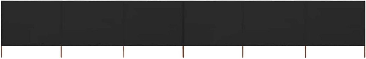 Strand windscherm - Winddoek luifel - Wind blokkeren - Opvouwbaar 6-delig - 800 x 80 cm - Zwart