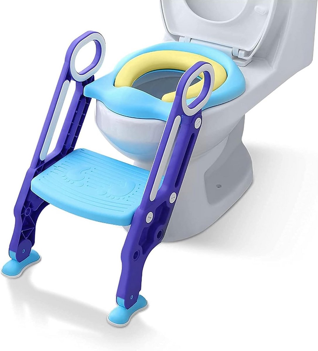 Toilettrainer Kinderen - Potjestrainer Ladder - Zindelijkheidstraining - Opvouwbaar Ontwerp - 1-7 Jaar - Blauw Paars