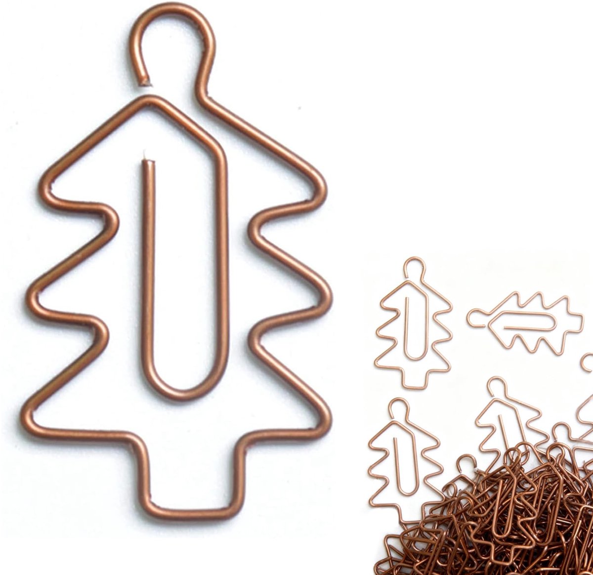 Dailygoods- Kerstpaperclips 100 Stuks - Gouden Bladwijzers - Kerstboom/Hert/Geschenkdoos/Ster - Feestdecoratie - Kantoor/Schoolbenodigdheden - Voeg charme toe aan kerstkaarten