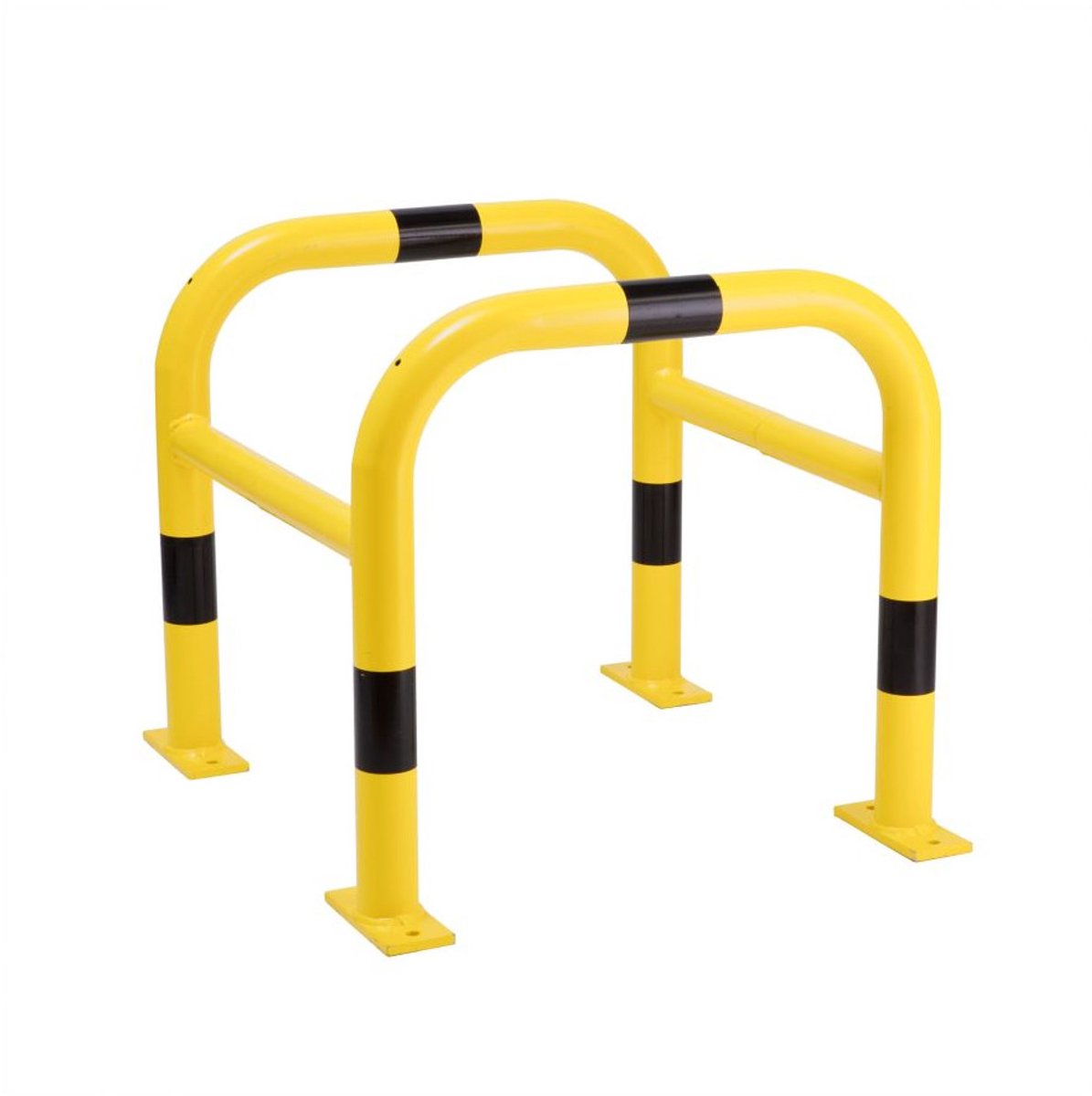 Morion beschermbeugel paal - geel zwart - gecoat en verzinkt 600 x 620 x 620 mm