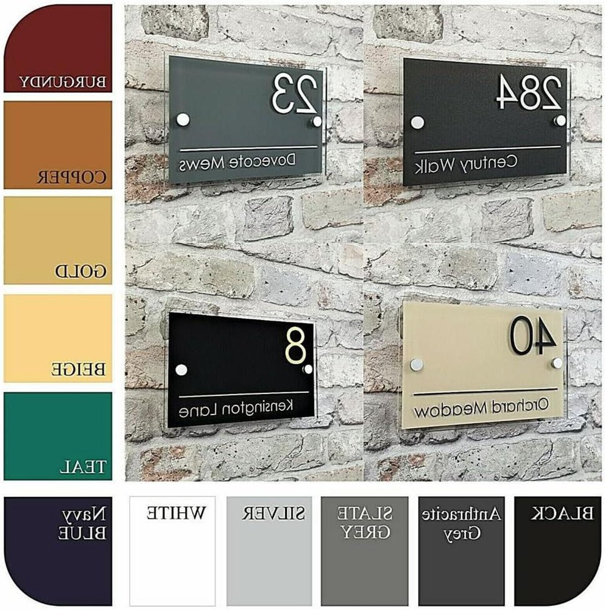 Huisnummer Plaat - Adresbord Deur - Huis Markeren - Gepersonaliseerd Ontwerp - 14x20cm - Zwart
