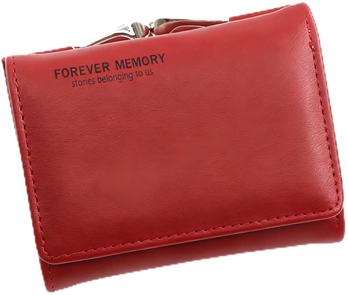 Dailygoods- Portemonnee Dames - Zachte Lederen Portemonnee - Kleine Portemonnee - PU Materiaal - Rood - 10.5x9x3 cm - Damesportemonnee