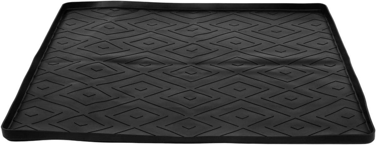 Siliconen Koelkastmat - Lekbak Antislip - Apparaten Stabiliseren - Hitte- en Koudebestendig - 50 x 50 cm - Zwart
