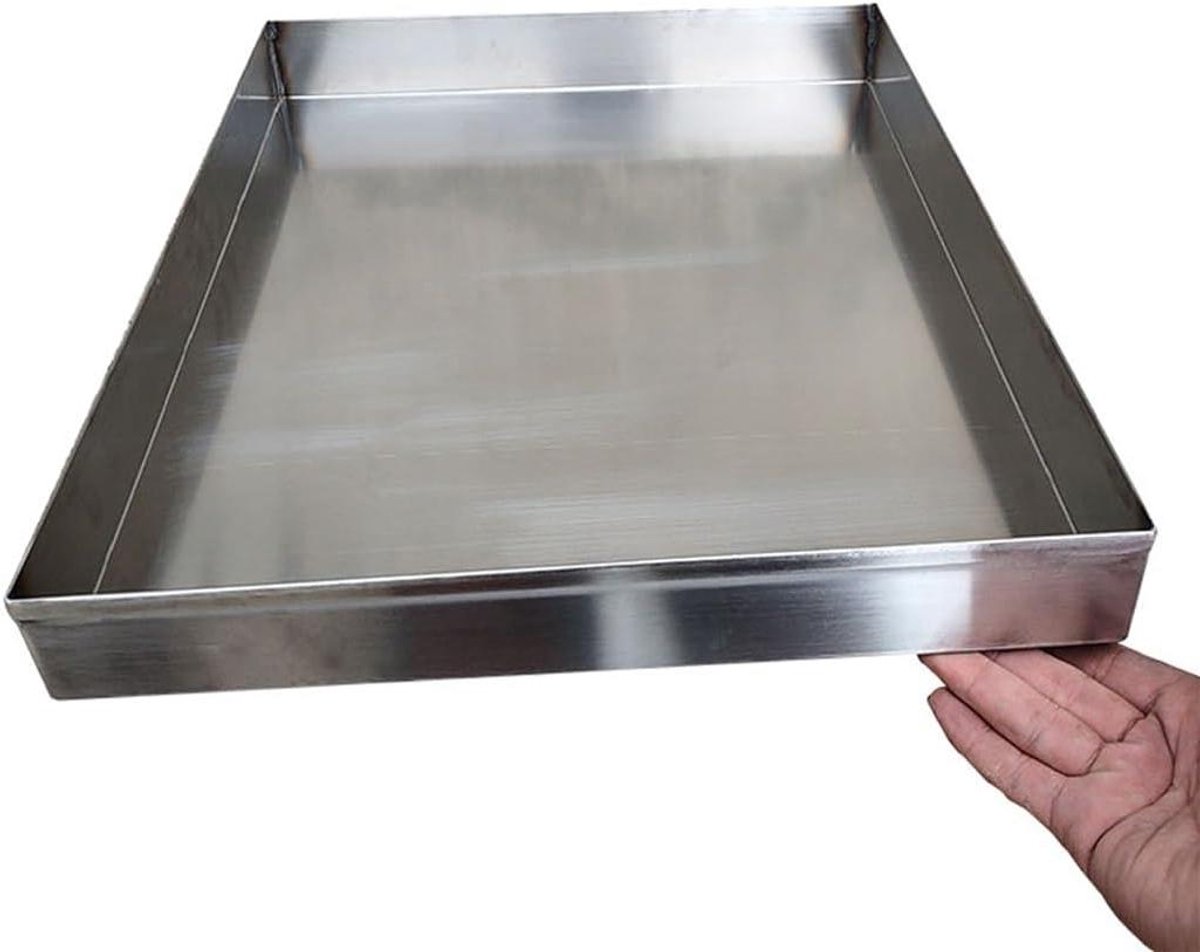 Opvangbak Wasmachine - Lekbak Condenswater - Water Opvangen - Roestvrij Staal 304 - 50x10 cm - Zilverkleurig