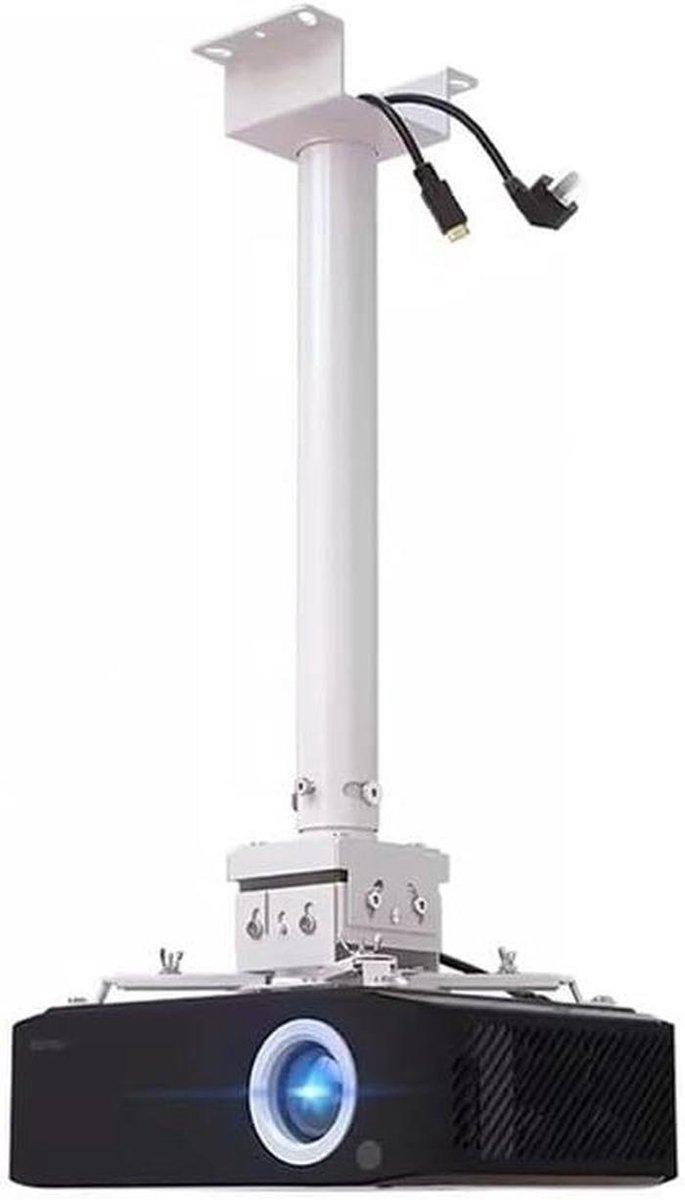 Projector Beugel - Universele Ophangbeugel - Thuisbioscoop Opzetten - Verstelbaar Draaibaar - 35-50 cm - Wit