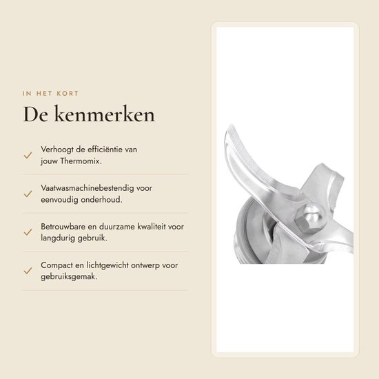 Dailygoods- Mengmes Vervangend Accessoire - Roestvrij Staal - Voor Thermomix TM31 - Eenvoudig te Installeren - Lange Levensduur - Voedselveilig Materiaal - Mixmes van Dailygoods — afbeelding 5