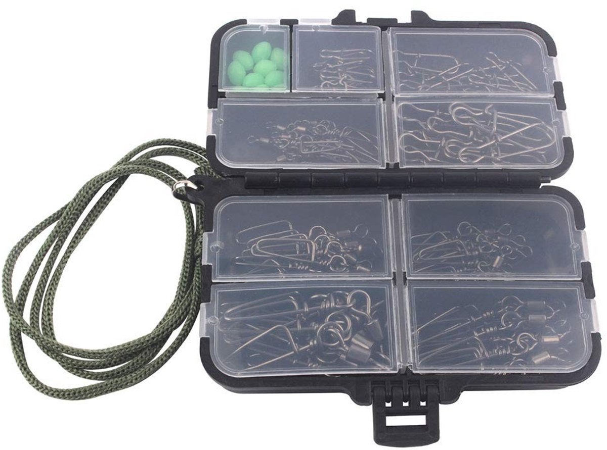 Dailygoods- Vissen Kraal 90 stuks - Vissen Accessoires - Visspullen - Connectoren - Duurzaam ABS-kunststof - Hoge capaciteit - Visaccessoires