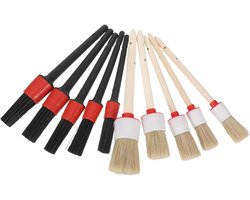 Auto Interieur Borstels - Detailing Set - Dieptereiniging - Ergonomisch Ontwerp - 10 Stuks - Diverse Kleuren