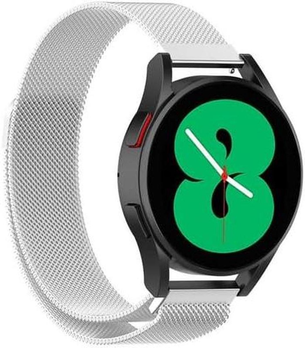 Milanese Band - Smartwatch Band - Dagelijks Gebruik - Magnetische Sluiting - 22mm Breed - Zilver