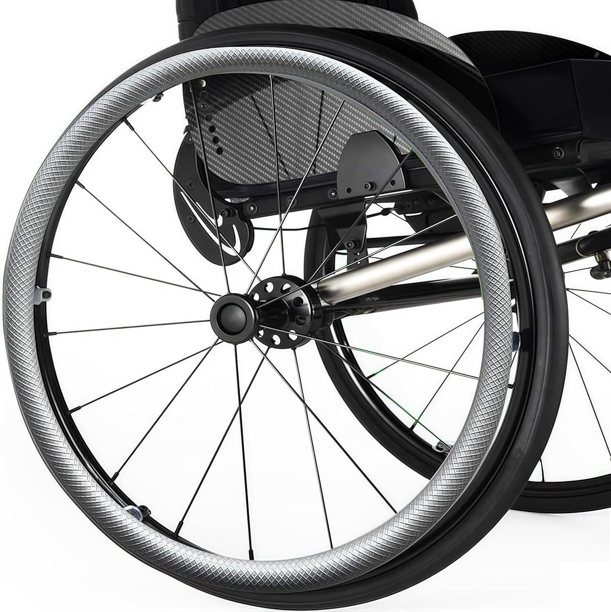 Rolstoel Duwvelghoezen - Handdrukhoezen Siliconen - Verbeterde Grip - Slijtvast Materiaal - 24 Inch - Zwart
