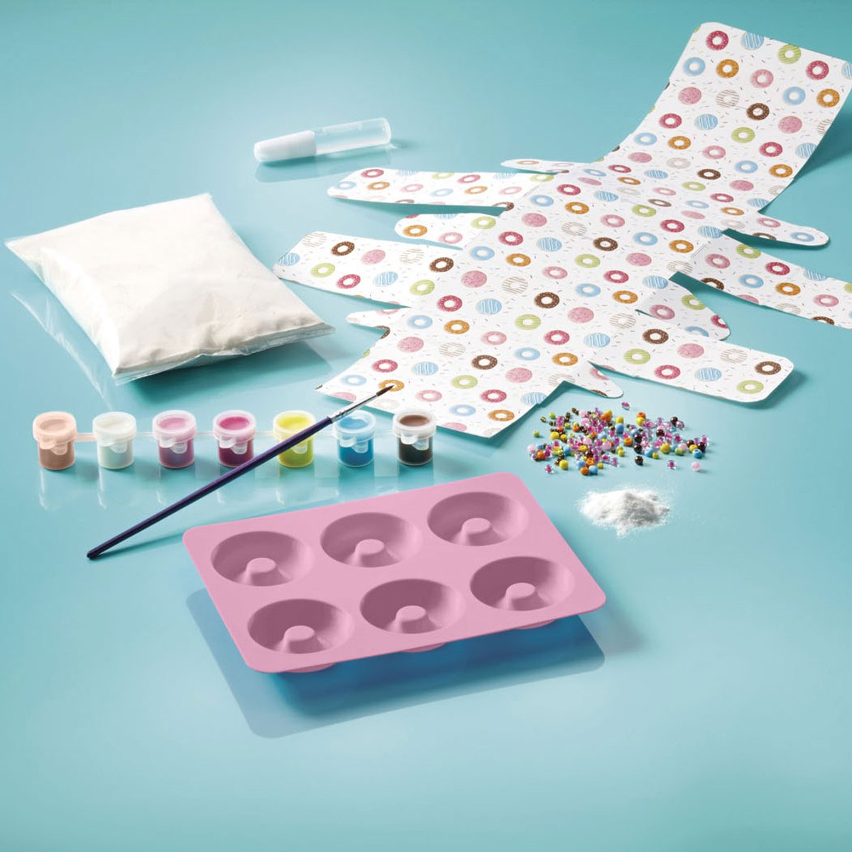 Totum Donut Factory knutsel koffertje - donuts gips gieten en schilderen - creatief speelgoed meisjes en jongens vanaf 5 jaar knutselen cadeautip — afbeelding 13