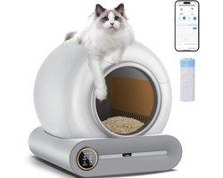 Self Cleaning Cat Litter, Integrated Safety Protection Automatic Multi-Cat Litter Box, Extra Large/Odor Isolation/APP Control Smart Robot Litter Box