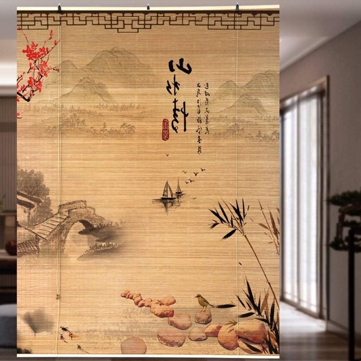 Bamboe Rolgordijn - Natuurlijk Zonnescherm - Privacy Creëren - Japanse Stijl - 100x180cm -