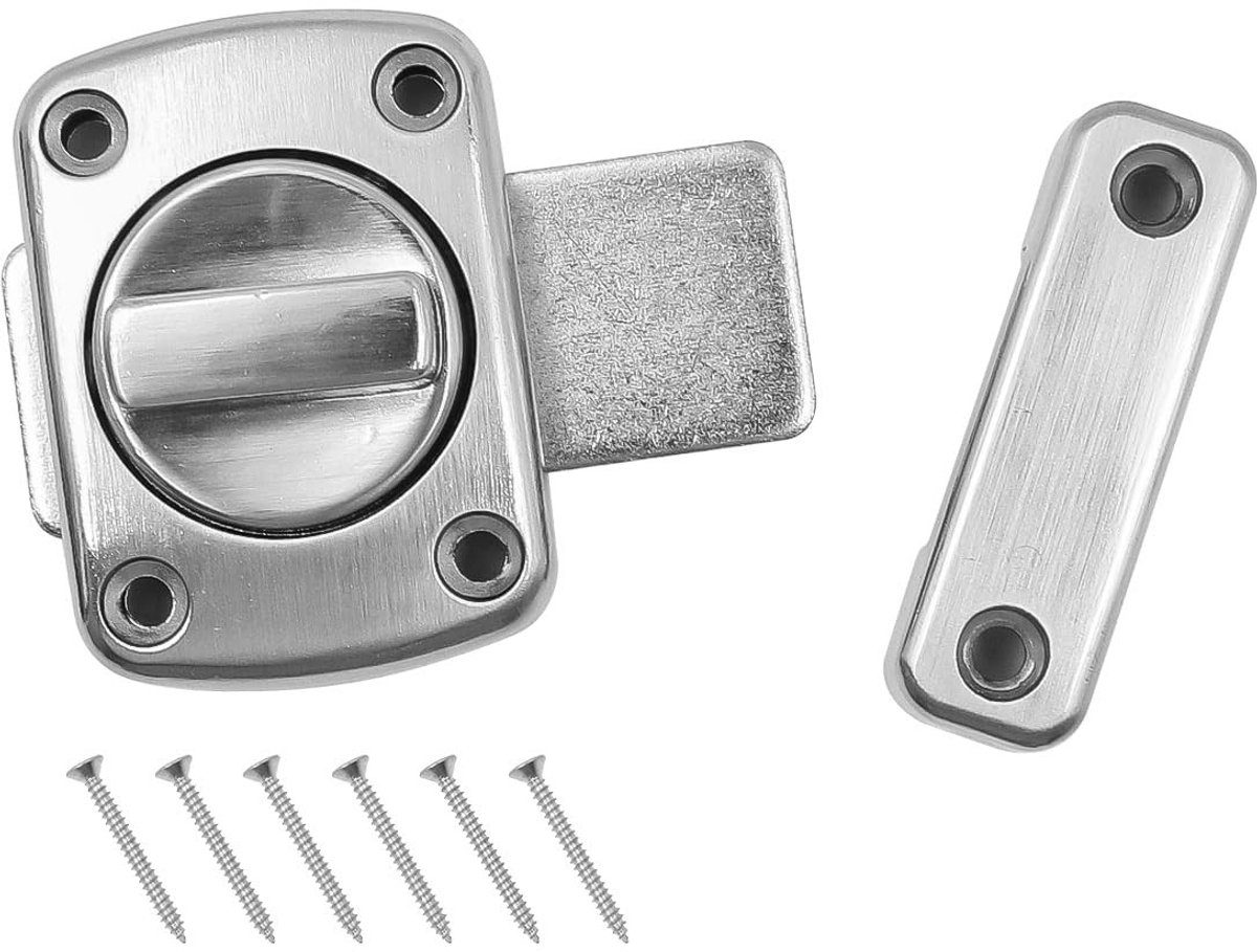 Dailygoods- Badkamerdeurslot - Draaigrendelvergrendeling - Zink - Inbraakbeveiliging - Links/rechts installatie - Afmetingen 5,5 x 39,5 mm - Deurslot