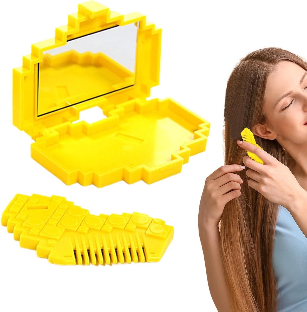 Splijtend Haar Trimmer - Haar Kam - Persoonlijke Verzorging - Met Ingebouwd Spiegel - 8.2 x 6.2 cm - Hartvorm