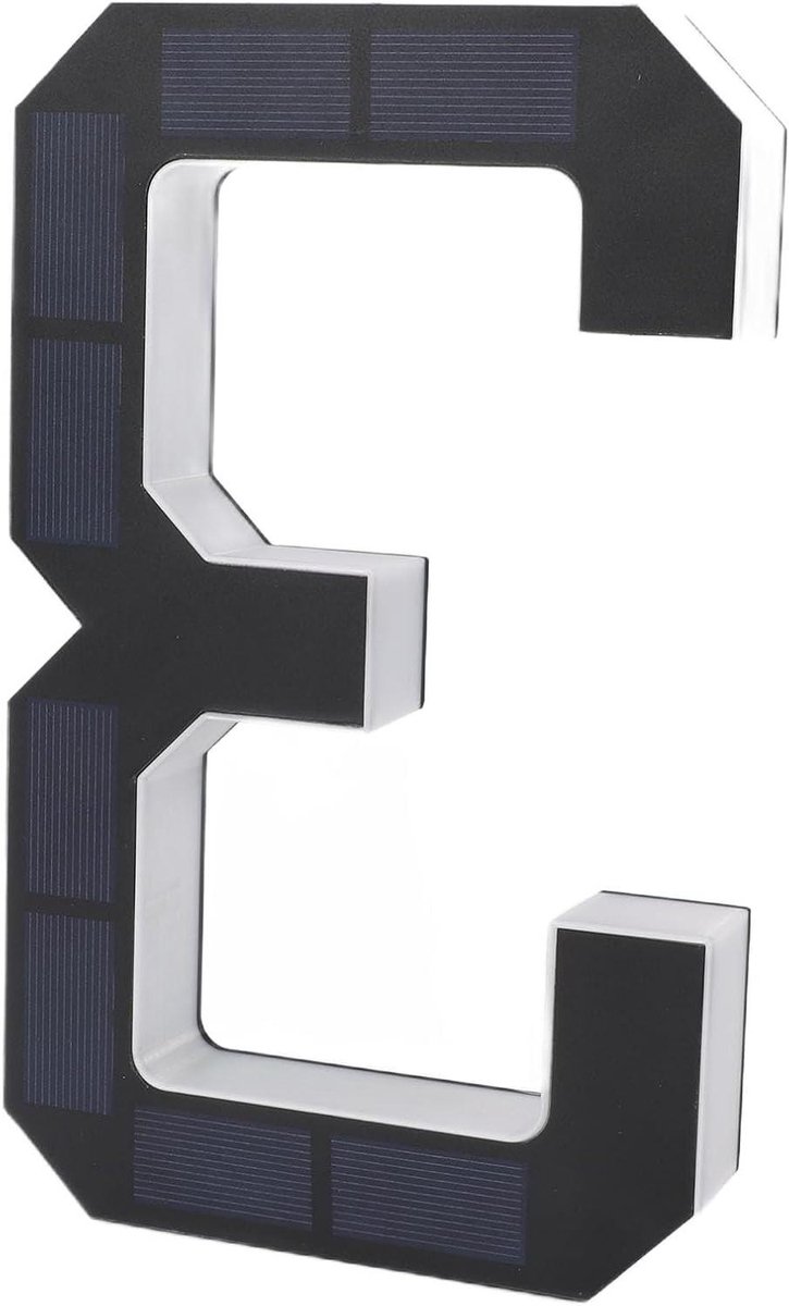 Huisnummer Solar - Verlicht Nummer - Goede Zichtbaarheid - Automatische Sensor - 9 Inch - Warm Wit
