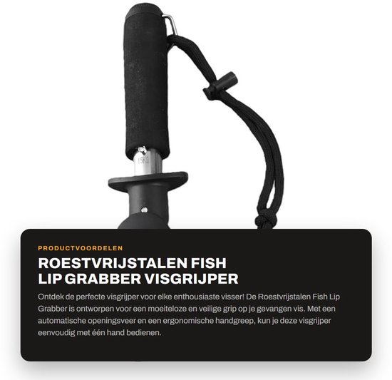 Dailygoody - Roestvrijstalen Fish Lip Grabber - Visgrijper met weegschaal - Handig en ergonomisch - 15 kg weegcapaciteit - Perfect voor vissers - Incl.. van Merkloos — afbeelding 5