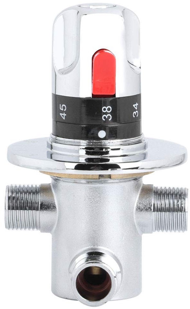 Dailygoods- Thermostatische Douchemengkraan Massief Messing - Mengkraan Bad - Mengkraan Douche - Veiligheidsknop - Temperatuurregeling - Filternet