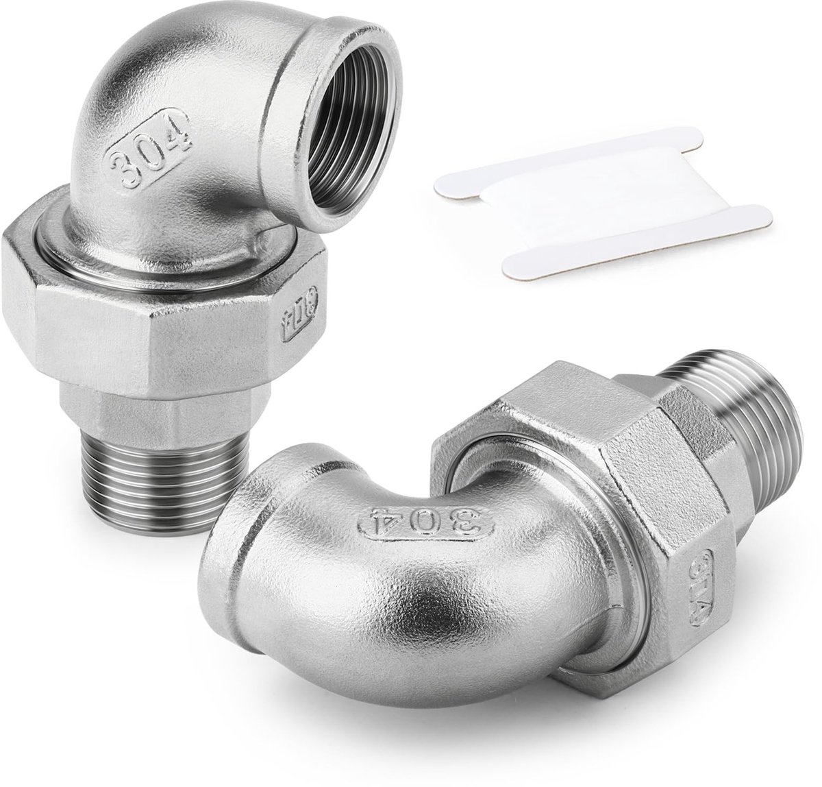 Dailygoods- Pijpfitting 3/4" BSP - Gegoten Elleboog - Vrouwelijk/Mannelijk - Corrosiebestendig - Temperatuurbestendig - Diepe Draad
