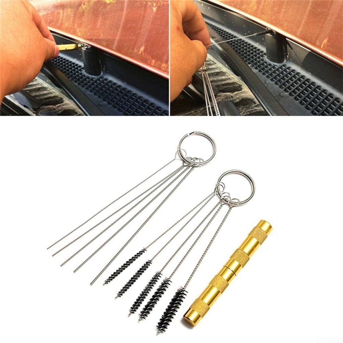 Dailygoods- Wasmachine Reiniger - Auto Sproeier Reinigingstool - Universeel - Plastic/Metaal - 5 Borsteldiameters - Beschermde Naald