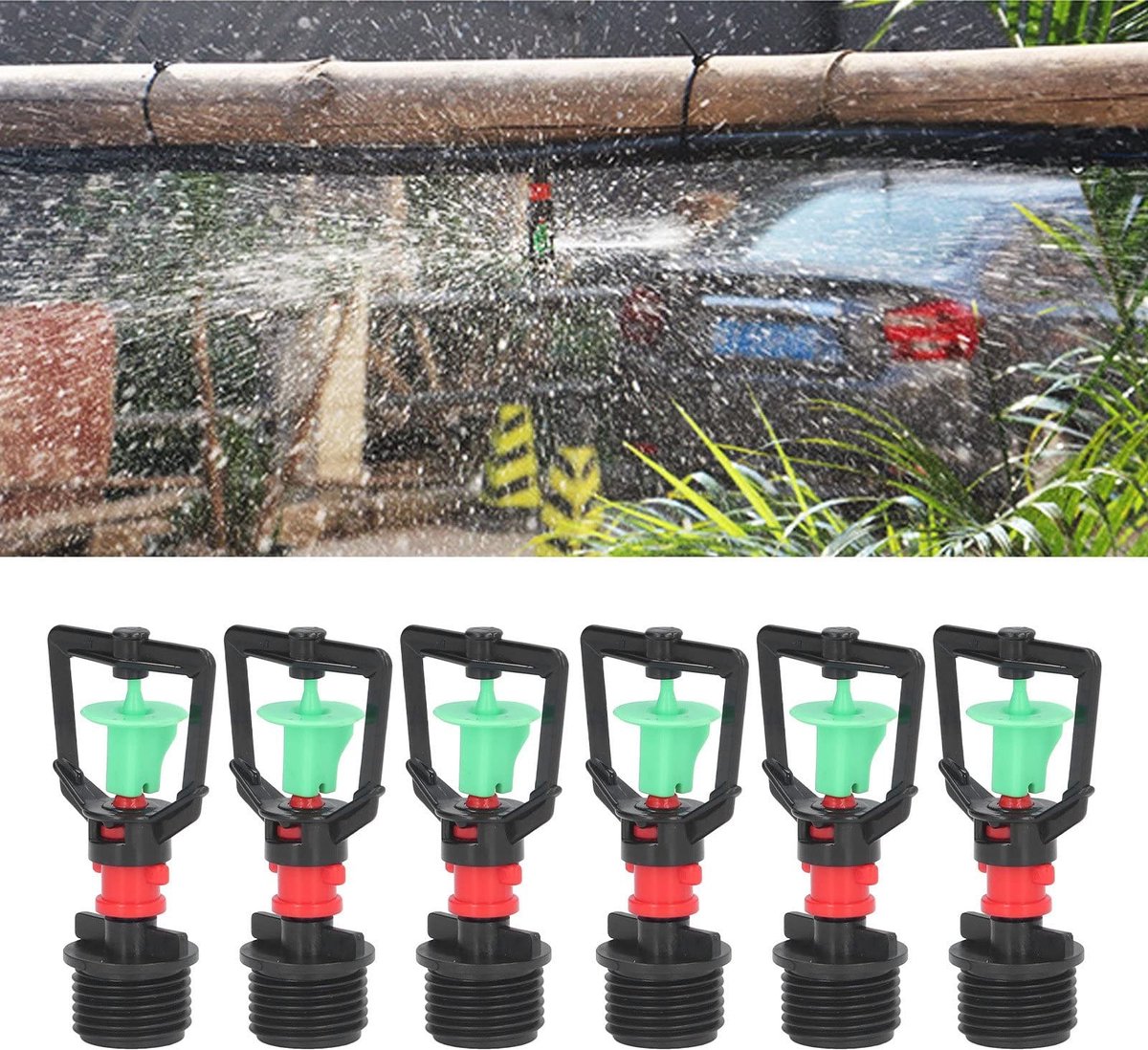 Dailygoods- Vernevelingssproeier 360° Roterend - Tuinsproeier - Waterbesparing tot 65% - Duurzaam Kunststof - G1/2 Buitendraad - Voor Tuinplanten