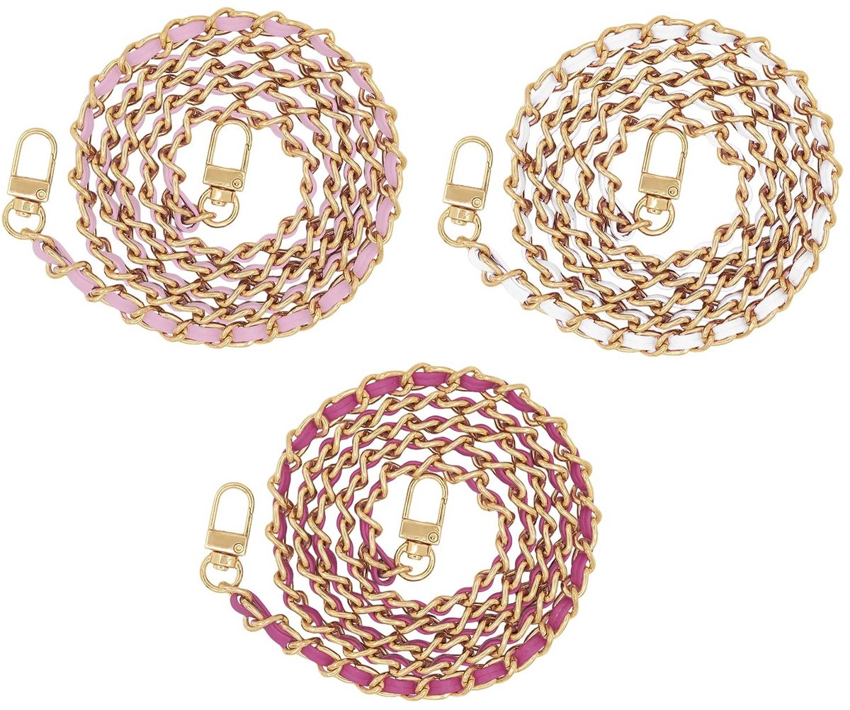 Dailygoods- Handtas Ketting 120 cm - 3 Stuks - Metalen/PU Lederen Vervangingsketting - Crossbody/Schoudertas - Lichtgewicht/Duurzaam - Modeaccessoire - Handtasband