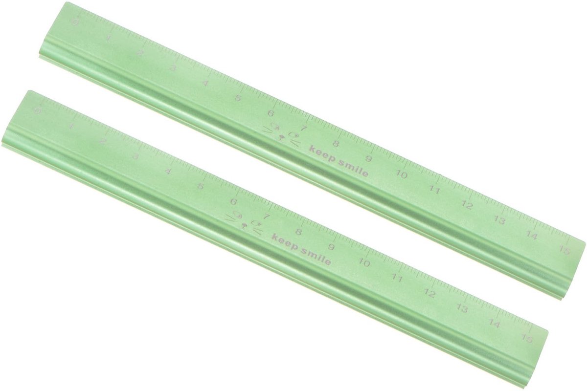 Dailygoods- Liniaal 15 cm - Aluminium Driehoekig - 2 Stuks - Antislip - Lichtgewicht - Roestbestendig - Meetlat