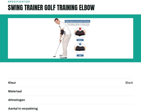 Dailygoods- Swing Trainer - Elleboog Corrector - Golf Trainer - Lichtgewicht Nylon - Alarmfunctie - Versterkt Swingkracht - Golftrainer van Dailygoods — afbeelding 3