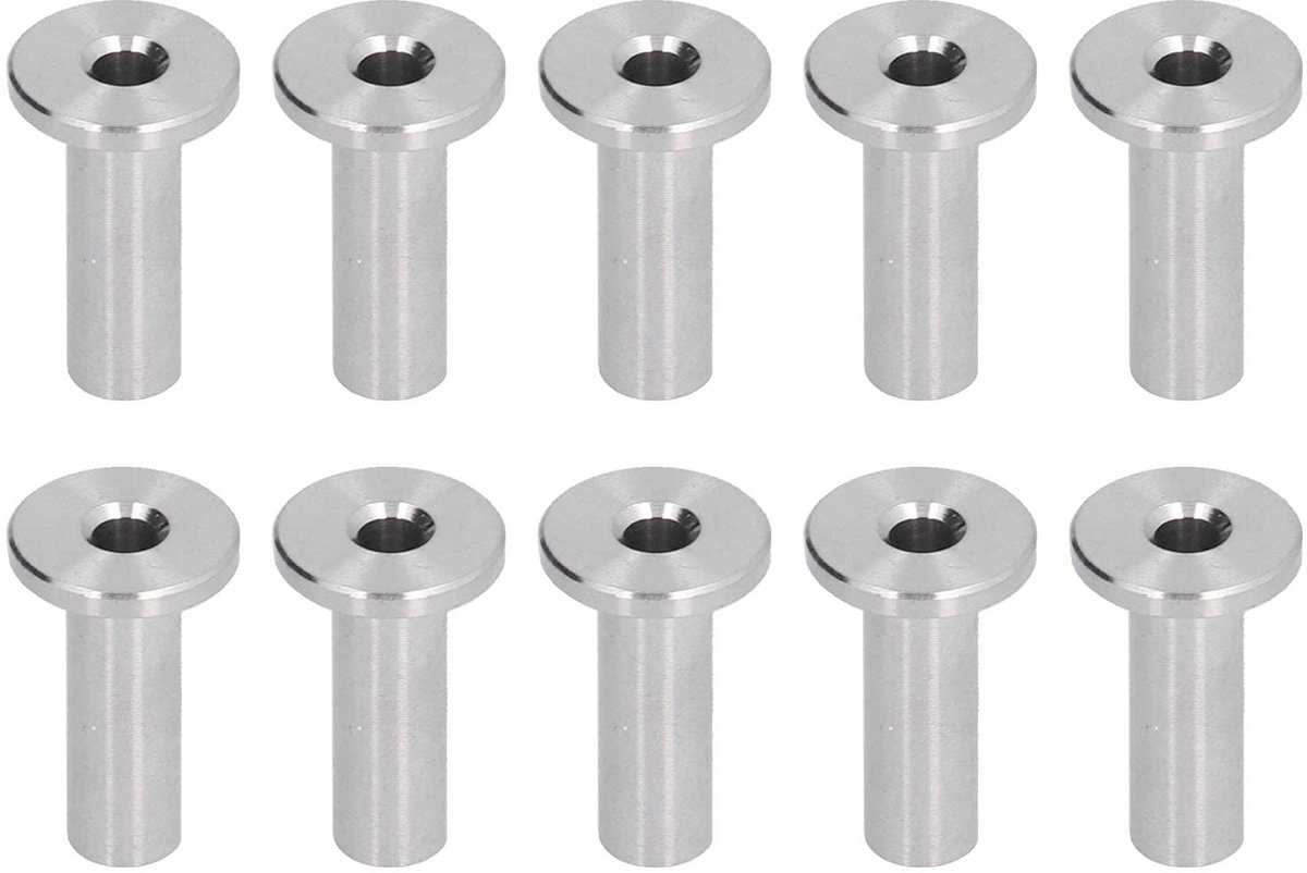 Dailygoods- Beschermhoezen Roestvrij Staal - 10 Stuks - Kabelrailingset - Bescherming tegen Slijtage - Decoratieve Toepassing - Marine Grade T316