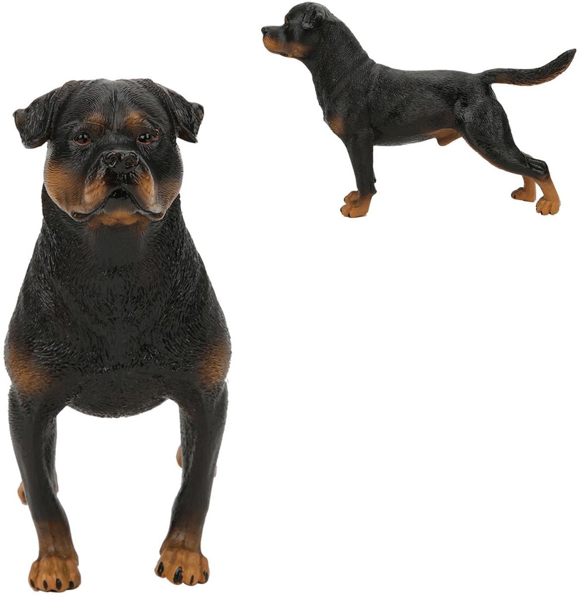 Dailygoods- Rottweiler Beeldje Levensecht - Educatief Speelgoed - Decoratie - Model Ornament - Handgeschilderd - Prachtig Vakmanschap - Dierenbeeldje