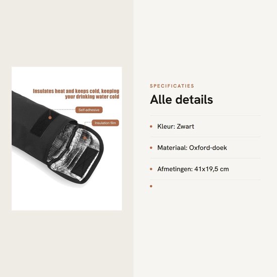 Koeltas fles - Flessenkoeler - Waterzak Isolatiezak - Champagnekoeler - Beschermende Zak - Outdoor - Sac isotherme pour bouteille jusqu'à 2 litre - 41 x 20cm — afbeelding 2