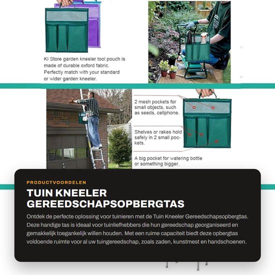 Dailygoods- Tuingereedschapstas Grote Capaciteit - Opbergtas voor Gereedschap - Draagbaar - Slijtvaste Stof - 600D Oxford - Meerdere Vakken van Dailygoods — afbeelding 2