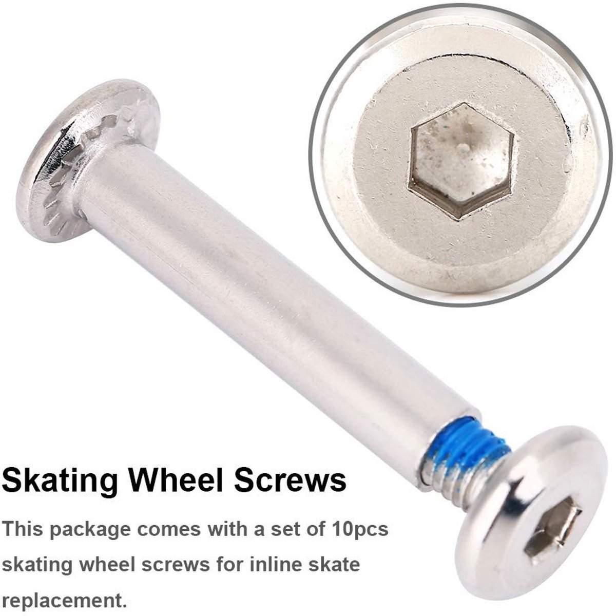 Dailygoods- Skating Schroeven 31 mm - Set van 10 Stuks - Vervanging Inline Skate - Stalen Constructie - Duurzaam - Eenvoudig te Installeren - Wielbouten