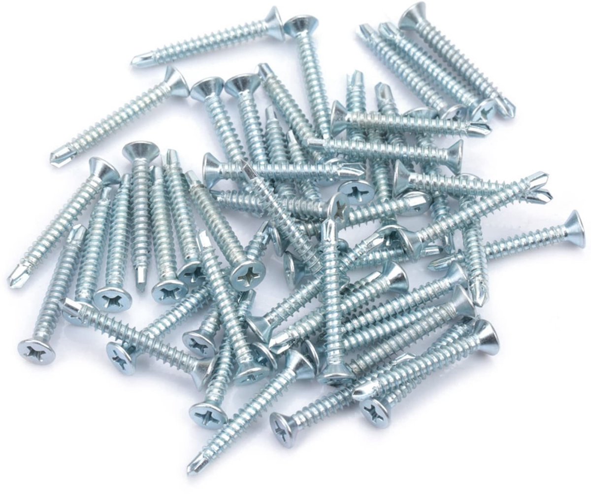 Dailygoods- Zelfborende Schroef 50 Stuks - M4.2 Verzinkte Ijzeren Schroeven - Houtschroeven Assortiment - Eenvoudige Constructie - Hoge Onderhoudskracht - Puntige Booruiteinden