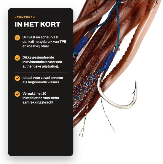 Simulation Squid Jigs Fishing Octopus Lures 250g Lifelike Jig with 10 Ink Tablets — afbeelding 2