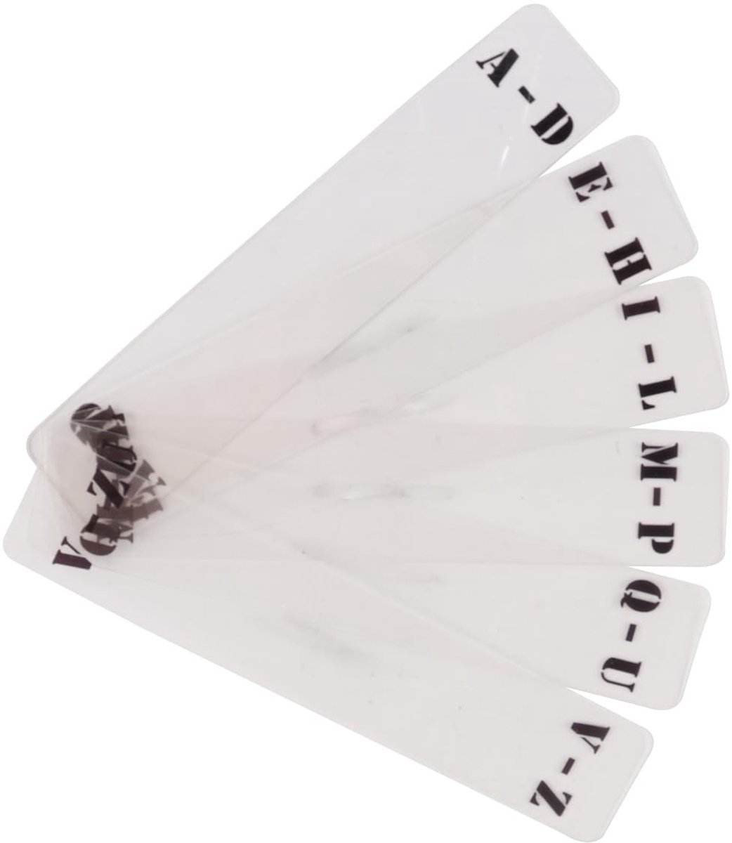 Dailygoods- Indexkaarten 6 Stuks - Acryl Platenverdelers - Transparant - Gebruiksvriendelijk - Hoogwaardig Materiaal - Afmetingen 36,4 x 4,9 cm - Cd-verdelers